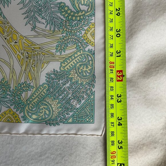 NWOT Hermes Botanical Maitres de la Foret 90 silk square scarf blue yellow - Picture 3 of 8